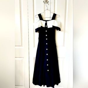 Vintage Rockabilly Swing‎ Dress size 5/6 Sarah Taylor Dark Navy Blue